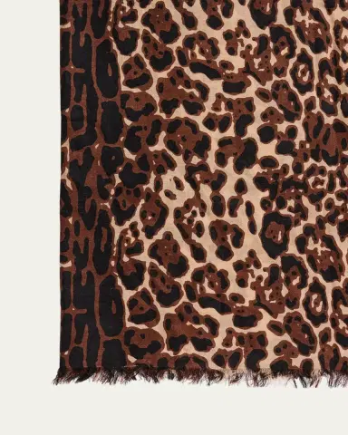Sofia Cashmere Lightweight Cashmere Leopard-Print Scarf | Thumbnail 9