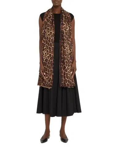 Sofia Cashmere Lightweight Cashmere Leopard-Print Scarf | Thumbnail 1