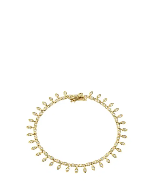 Sydney Evan 14K Yellow Gold Marquis Eye Eternity Fringe Bracelet with Diamonds