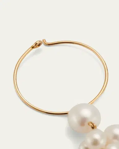 Sophie Bille Brahe Botticelli Hoop Earring With Pearls, Single | Thumbnail 4