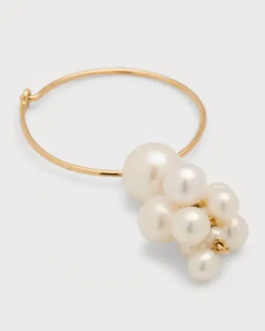 Sophie Bille Brahe Botticelli Hoop Earring With Pearls, Single | Thumbnail 6