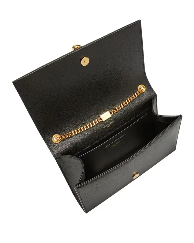 Saint Laurent Kate Medium Tassel YSL Wallet on Chain in Grained Leather