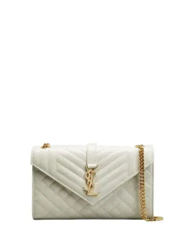 Saint Laurent Envelope Triquilt Medium YSL Shoulder Bag in Grained Leather | Thumbnail 1 Saint Laurent Envelope Triquilt Medium YSL Shoulder Bag in Grained Leather | Thumbnail 1
