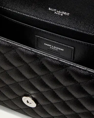 Saint Laurent Envelope Triquilt Medium YSL Shoulder Bag in Grained Leather | Thumbnail 4 Saint Laurent Envelope Triquilt Medium YSL Shoulder Bag in Grained Leather | Thumbnail 4