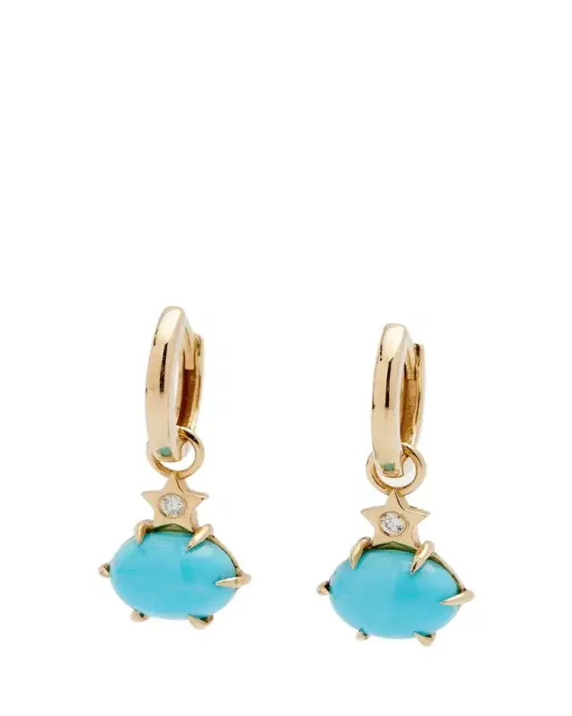 Mini Cosmo Hoop Earrings in Turquoise