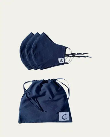 Joanna Czech Skincare Reusable Protective Face Mask Coverings, Set of 3 - Navy | Thumbnail 2 Joanna Czech Skincare Reusable Protective Face Mask Coverings, Set of 3 - Navy | Thumbnail 2