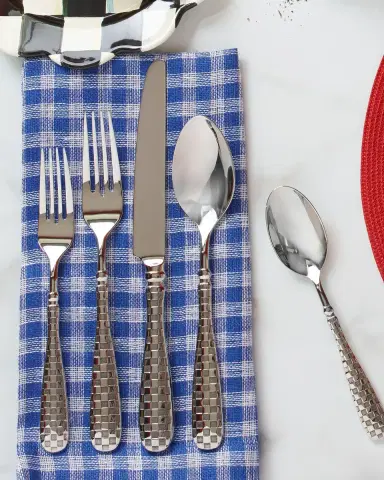 MacKenzie-Childs 5-Piece Check Flatware Place Setting | Thumbnail 1 MacKenzie-Childs 5-Piece Check Flatware Place Setting | Thumbnail 1