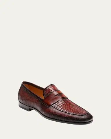Magnanni Men's Vincente Lizard Penny Loafers | Thumbnail 3 Magnanni Men's Vincente Lizard Penny Loafers | Thumbnail 3