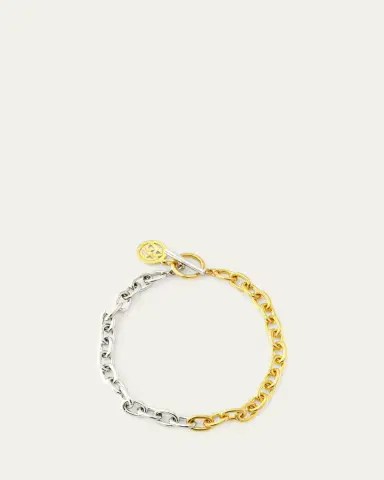 ben-amun Two-Tone Link Necklace with Logo, 16"L | Thumbnail 2
