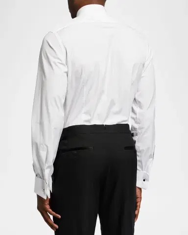 Tom Ford Men's Plisse Plastron Tuxedo Shirt | Thumbnail 3 Tom Ford Men's Plisse Plastron Tuxedo Shirt | Thumbnail 3