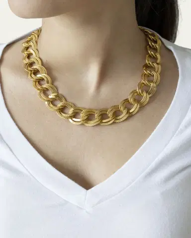 ben-amun Gold Textured Link Chain Necklace | Thumbnail 3 ben-amun Gold Textured Link Chain Necklace | Thumbnail 3