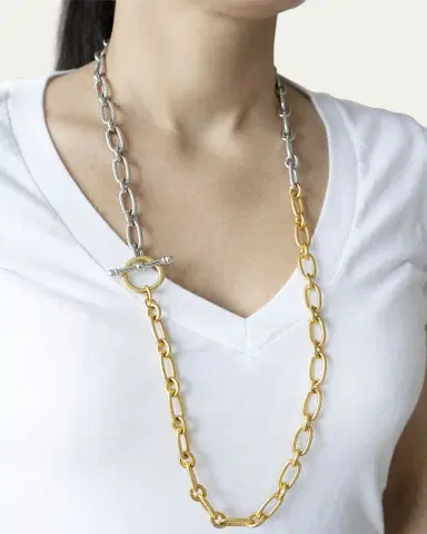 ben-amun Long Two-Tone Textured Necklace | Thumbnail 4 ben-amun Long Two-Tone Textured Necklace | Thumbnail 4
