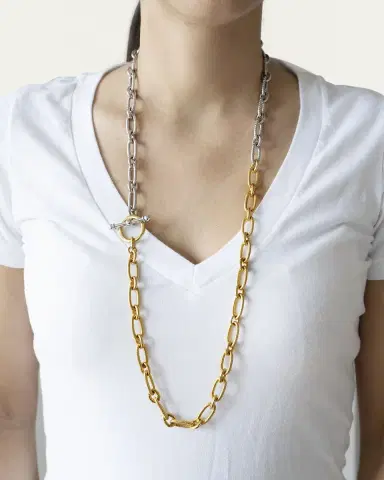 ben-amun Long Two-Tone Textured Necklace | Thumbnail 5 ben-amun Long Two-Tone Textured Necklace | Thumbnail 5