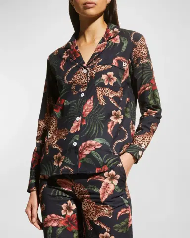 Desmond & Dempsey Soleia Cotton Long Pajama Set | Thumbnail 2