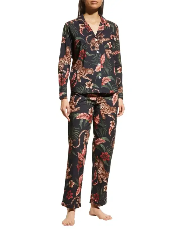 Desmond & Dempsey Soleia Cotton Long Pajama Set