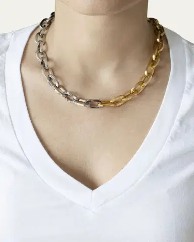 ben-amun Two-Tone Link Necklace, 18"L | Thumbnail 2