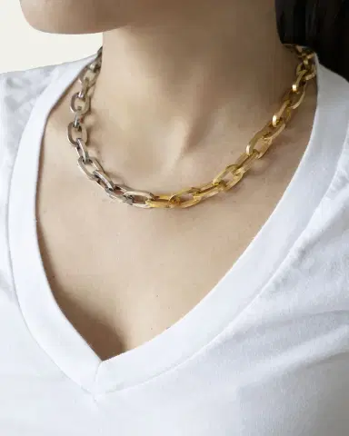 ben-amun Two-Tone Link Necklace, 18"L | Thumbnail 3
