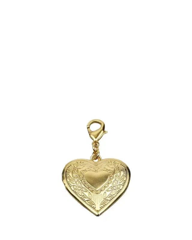 Ben-Amun Heart Locket Charm w/ Floral Detail