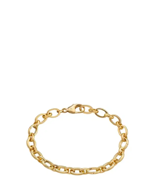 18K Yellow Gold Audrey Charm Bracelet With 5 Charm Stations For Easy To Add/remove Charms