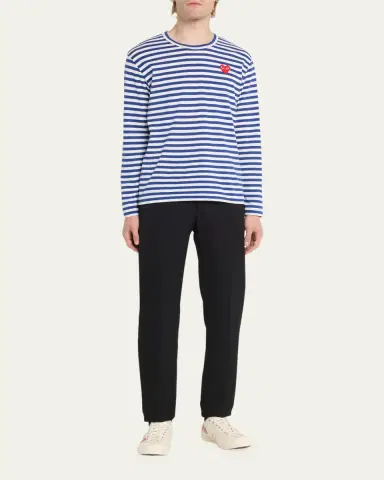 Comme des Garçons Men's Striped T-Shirt with Small Heart | Thumbnail 12