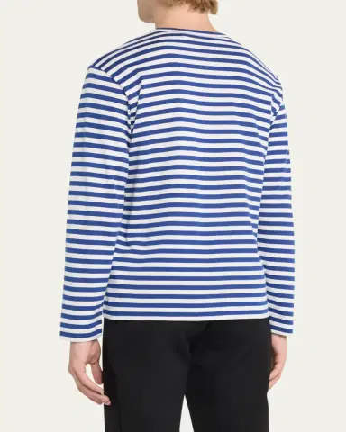 Comme des Garçons Men's Striped T-Shirt with Small Heart | Thumbnail 13