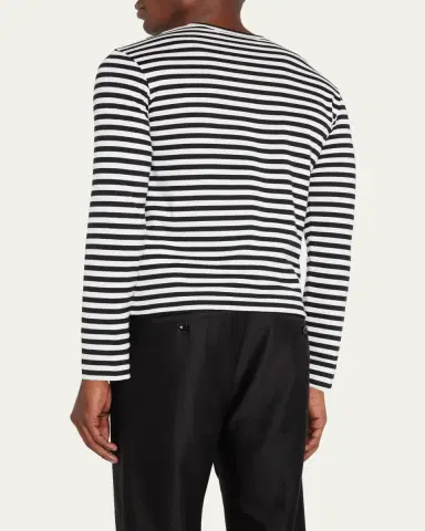 Comme des Garçons Men's Striped T-Shirt with Small Heart | Thumbnail 8