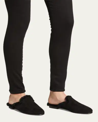 Manolo Blahnik Mariamu Suede Shearling Slipper Mules | Thumbnail 2 Manolo Blahnik Mariamu Suede Shearling Slipper Mules | Thumbnail 2