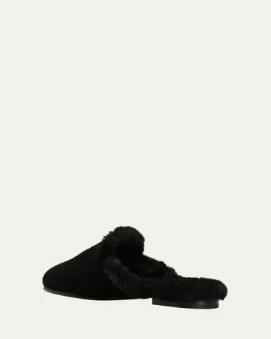 Manolo Blahnik Mariamu Suede Shearling Slipper Mules | Thumbnail 4 Manolo Blahnik Mariamu Suede Shearling Slipper Mules | Thumbnail 4