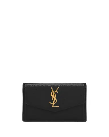 Saint Laurent YSL Monogram Flap Card Case in Grained Leather | Thumbnail 1 Saint Laurent YSL Monogram Flap Card Case in Grained Leather | Thumbnail 1