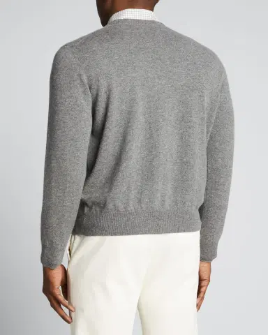 Bergdorf Goodman Men's Solid Cashmere Crewneck Sweater | Thumbnail 2