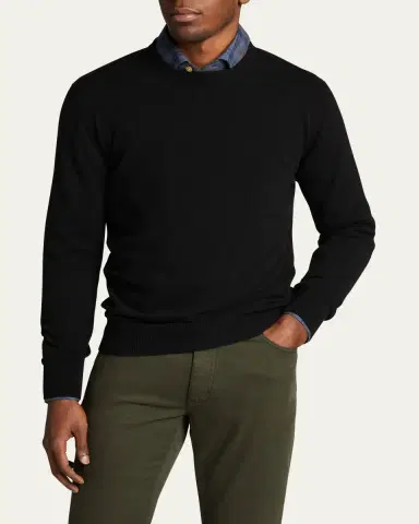 Bergdorf Goodman Men's Solid Cashmere Crewneck Sweater | Thumbnail 13