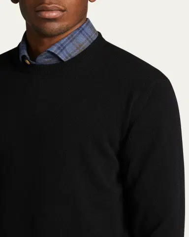 Bergdorf Goodman Men's Solid Cashmere Crewneck Sweater | Thumbnail 14