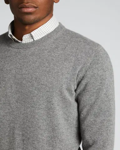 Bergdorf Goodman Men's Solid Cashmere Crewneck Sweater | Thumbnail 4