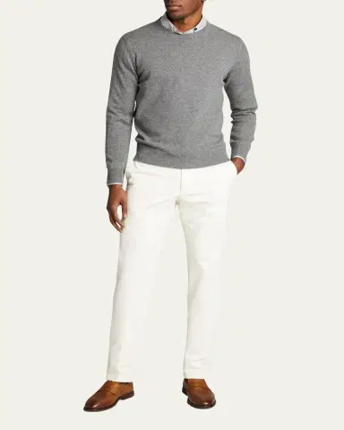 Bergdorf Goodman Men's Solid Cashmere Crewneck Sweater | Thumbnail 6