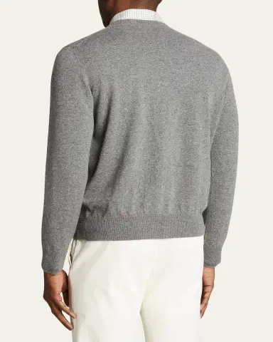 Bergdorf Goodman Men's Solid Cashmere Crewneck Sweater | Thumbnail 7