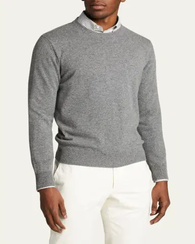 Bergdorf Goodman Men's Solid Cashmere Crewneck Sweater | Thumbnail 8