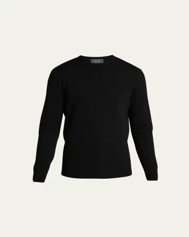 Bergdorf Goodman Men's Solid Cashmere Crewneck Sweater | Thumbnail 10
