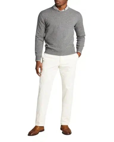 Bergdorf Goodman Men's Solid Cashmere Crewneck Sweater | Thumbnail 1