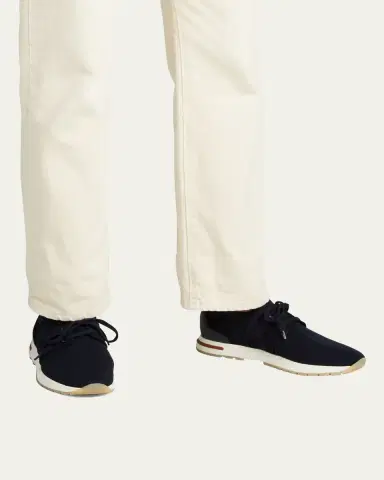 Loro Piana Knit Lace-Up Runner Sneakers | Thumbnail 6