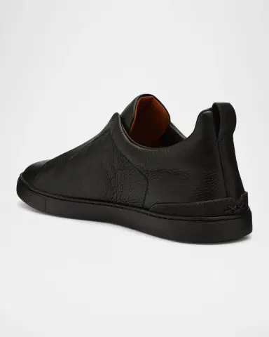 ZEGNA Men's Triple Stitch Deerskin Leather Sneakers | Thumbnail 3 ZEGNA Men's Triple Stitch Deerskin Leather Sneakers | Thumbnail 3