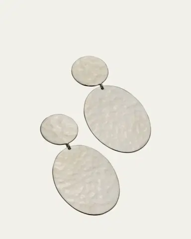 Ippolita Crinkle Hammered Oval Snowman Earrings in Sterling Silver | Thumbnail 3 Ippolita Crinkle Hammered Oval Snowman Earrings in Sterling Silver | Thumbnail 3