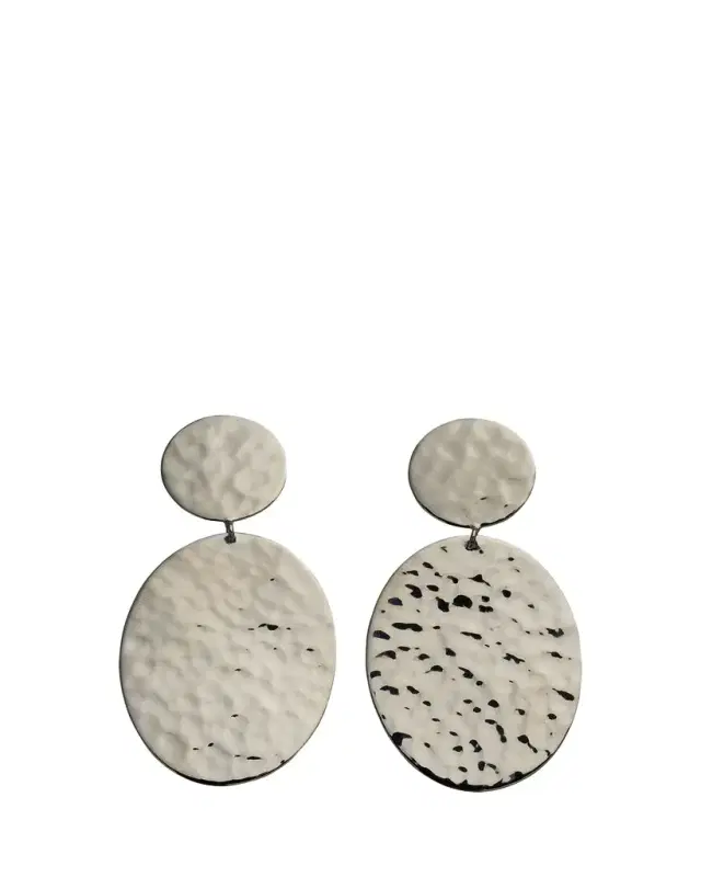 Ippolita Crinkle Hammered Oval Snowman Earrings in Sterling Silver