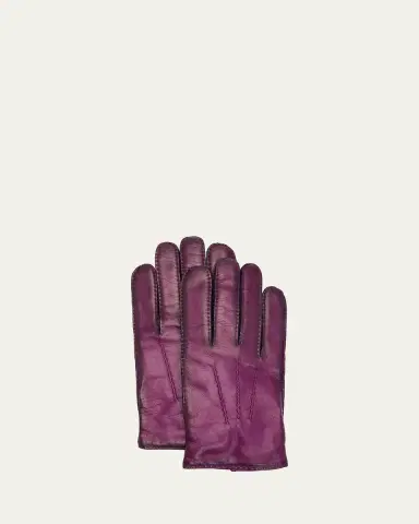Agnelle Men's Patina Leather Gloves | Thumbnail 4
