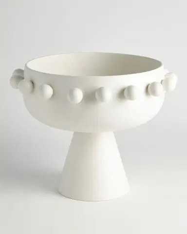 Ashley Childers for Global Views Spheres Collection White Footed Bowl | Thumbnail 2
