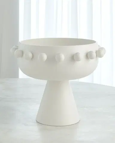 Ashley Childers for Global Views Spheres Collection White Footed Bowl | Thumbnail 1