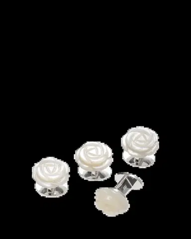 Jan Leslie Men's Mother-of-Pearl Rose Shirt Studs | Thumbnail 2 Jan Leslie Men's Mother-of-Pearl Rose Shirt Studs | Thumbnail 2