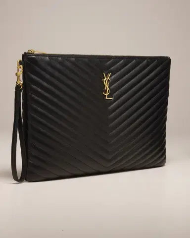 Saint Laurent Cassandre YSL Monogram Large Pouch in Smooth Leather | Thumbnail 4 Saint Laurent Cassandre YSL Monogram Large Pouch in Smooth Leather | Thumbnail 4