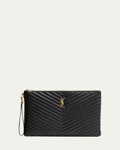 Saint Laurent Cassandre YSL Monogram Large Pouch in Smooth Leather | Thumbnail 6 Saint Laurent Cassandre YSL Monogram Large Pouch in Smooth Leather | Thumbnail 6