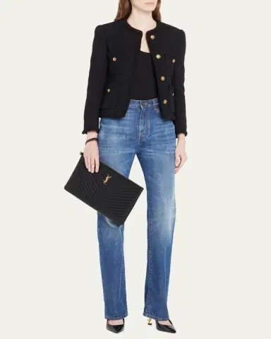 Saint Laurent Cassandre YSL Monogram Large Pouch in Smooth Leather | Thumbnail 10 Saint Laurent Cassandre YSL Monogram Large Pouch in Smooth Leather | Thumbnail 10