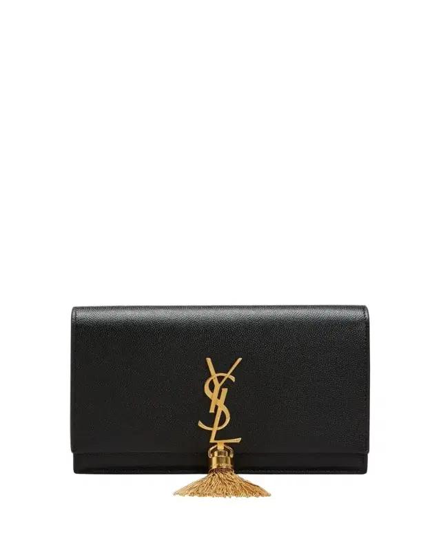 Kate Tassel YSL Wallet on Chain in Grained Leather